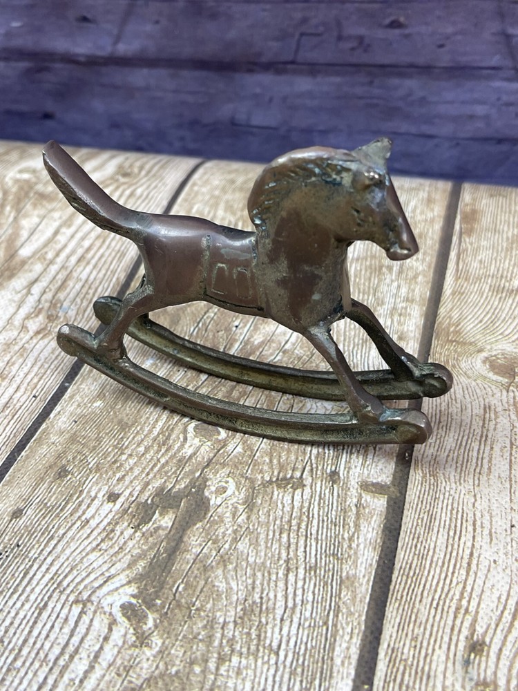 Brass Rocking Horse Figurine