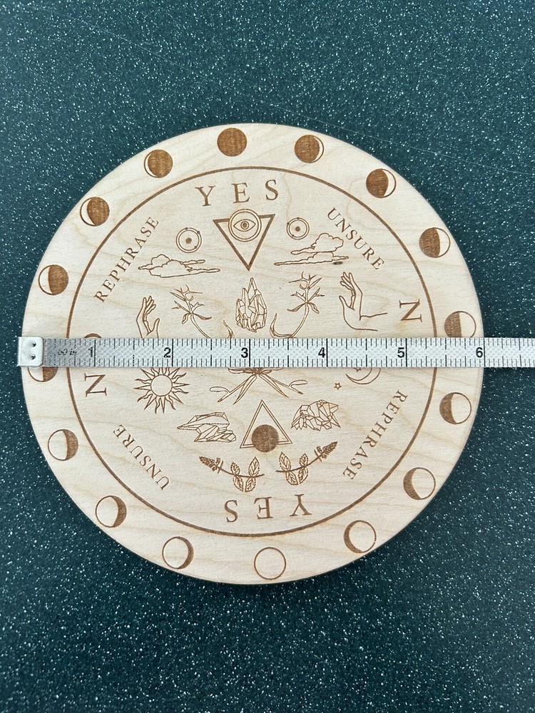 Moon Phase Pendulum Message Board Dowsing Divination Metaphysical Wooden 6”