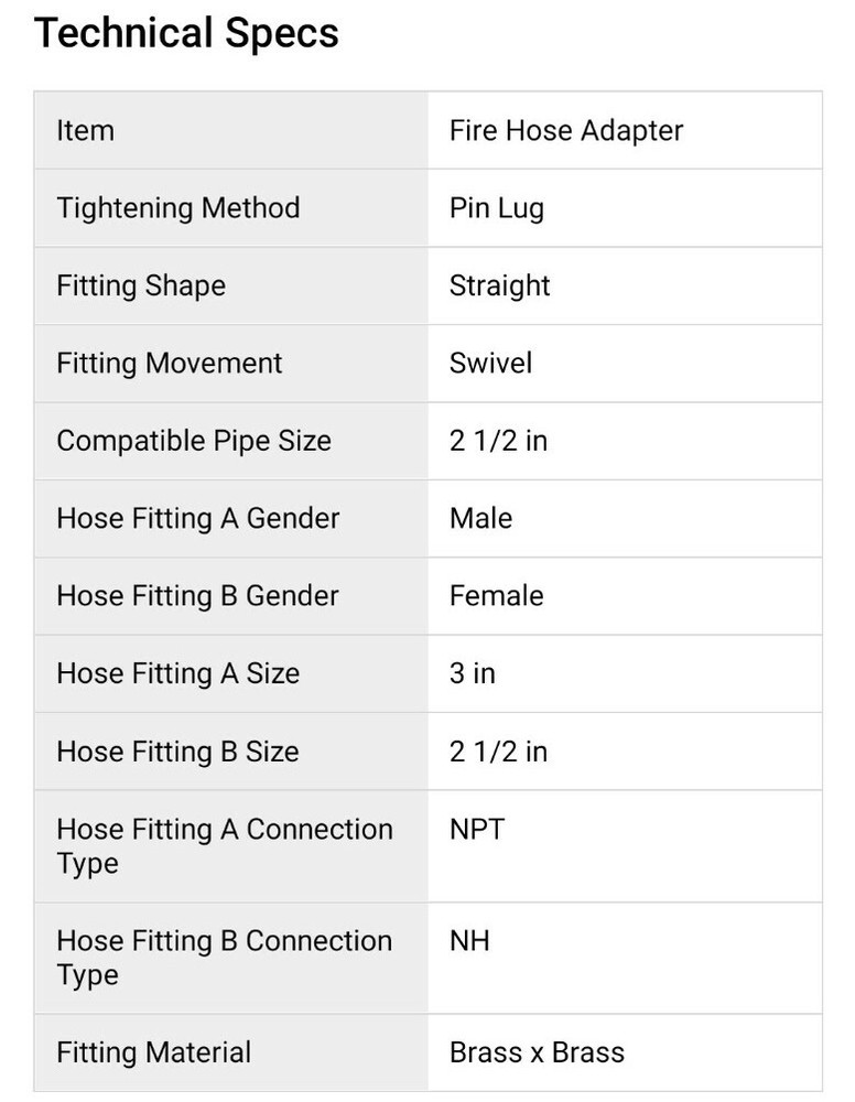 6APD6 Fire Hose Adapter, Brass, 3x2-1/2" 363-2523061