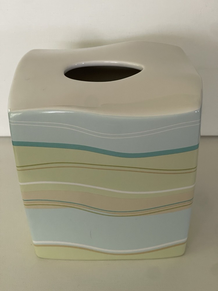 Bed Bath And Beyond Ceramic Tissue Cover Wavey Beach Design
