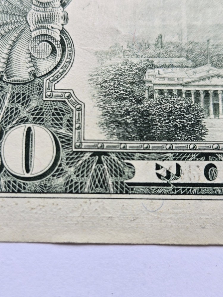1993 $50 Dollar Bill Error Bleed Through Both Sides Paper Money MISALIGNMENT