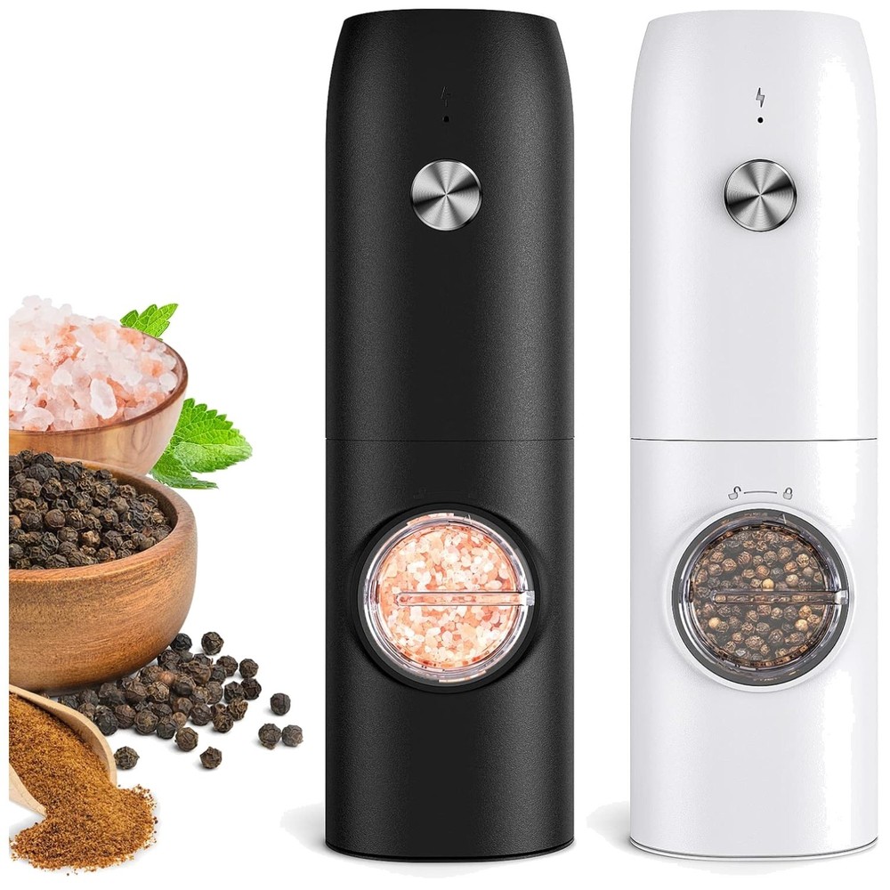 Rechargeable Salt & Pepper Grinders - 2 Pack