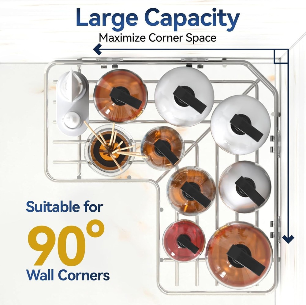 Corner Shower Caddy Organizer, 3-Pack Self-Adhesive Rustproof Bath Shelves wi...