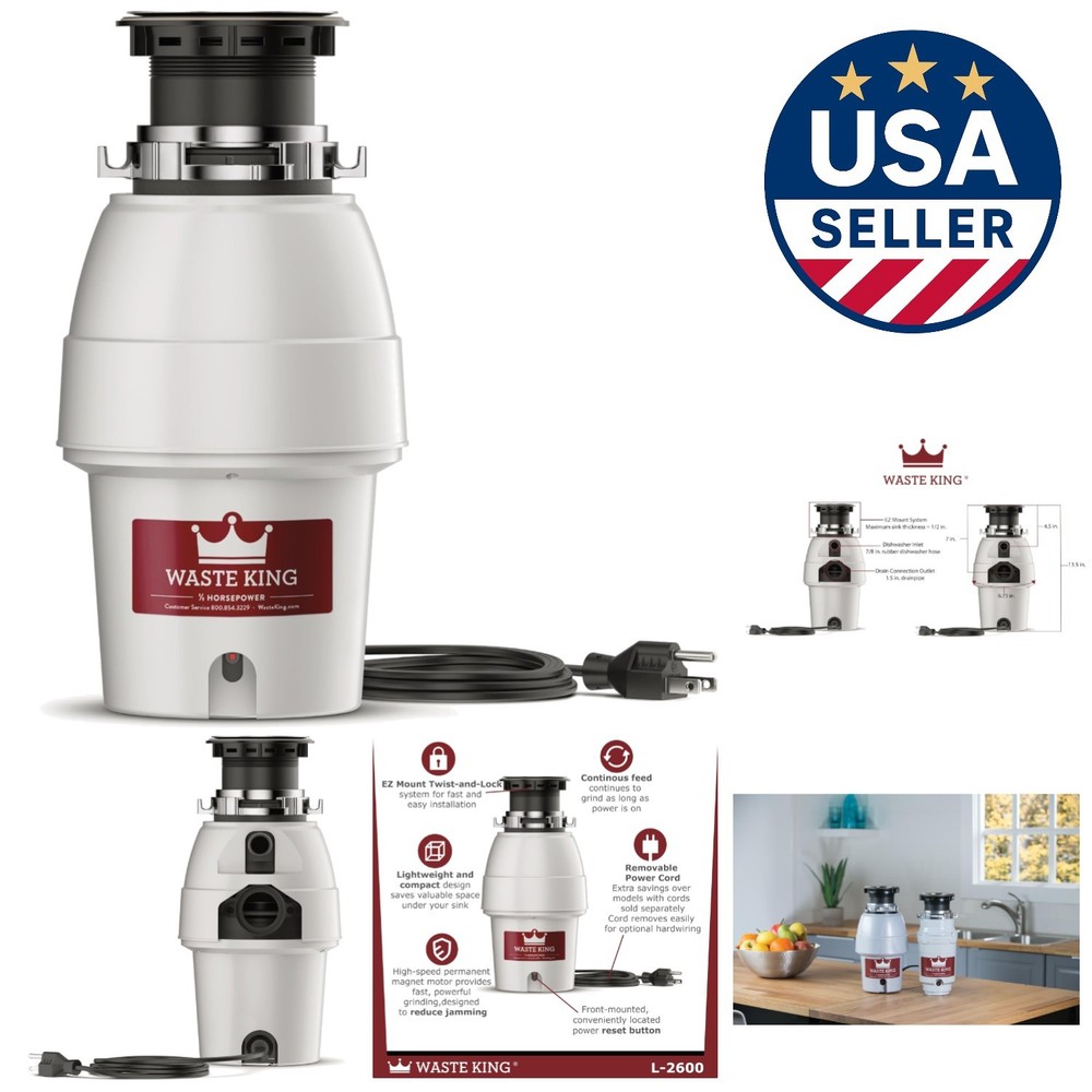 Durable Stainless Steel Continuous Feed Garbage Disposal for Effortless Waste