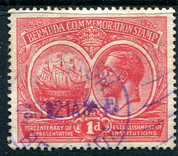 BERMUDA: (18404) violet HAMILTON postmark/cancel 1921