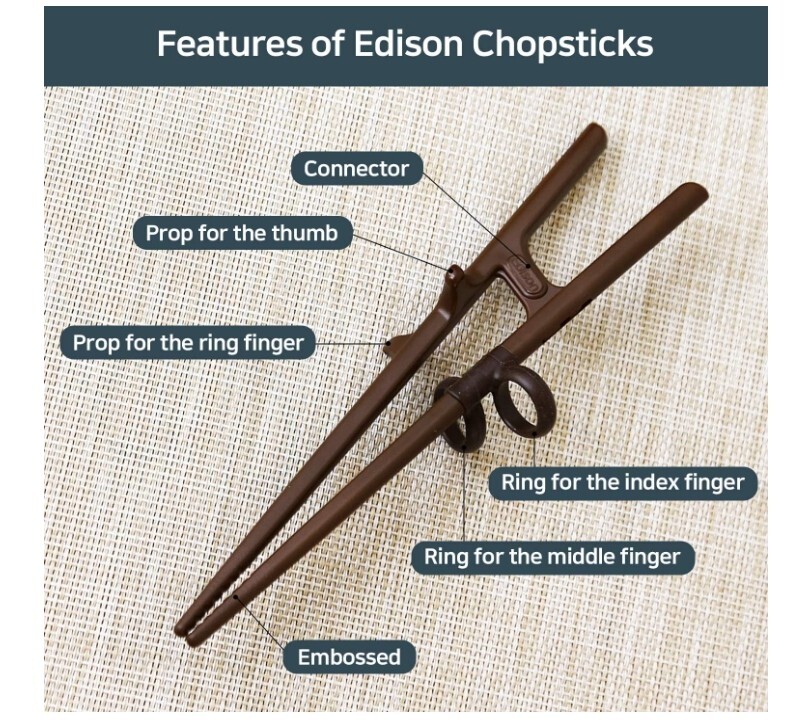 EDISON Adults Training Chopsticks Right Handed Beginner Easy Helper, RH