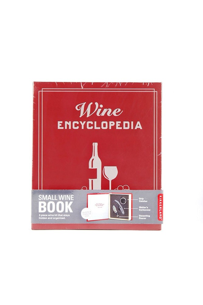 Kikkerland SMALL Wine Book Accessory Kit corkscrew, drip ring, pourer BA79-S