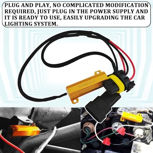 9005 9006 LED Headlight Load Resistor Kit, LED Light Canbus Decoder Anti 2PCS