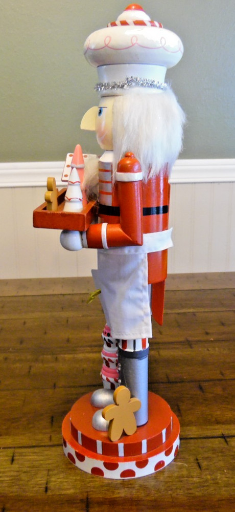 Vintage North Pole Trading Co. 14" Chef Baker Nutcracker with Tag - Read