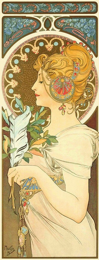 Chart Needlework DIY - Counted Cross Stitch Patterns - Mucha - Feather