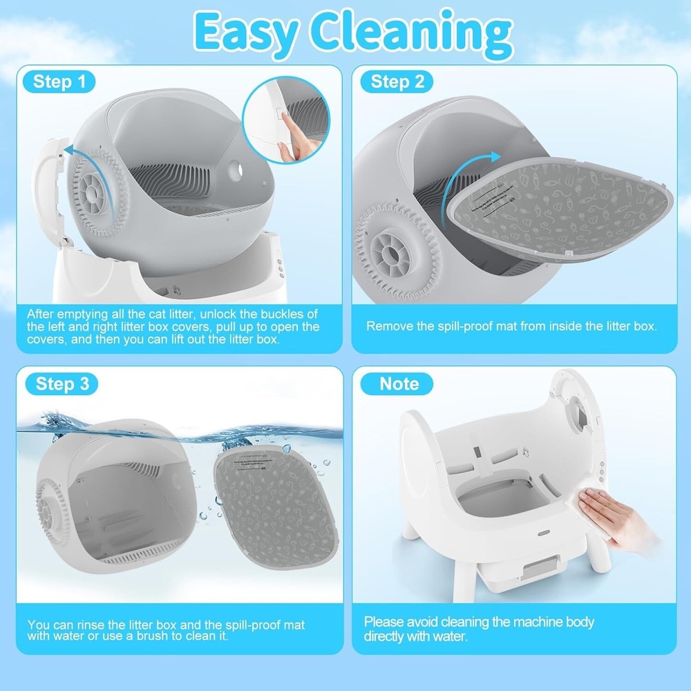 Self-Cleaning Automatic Cat Litter Box Integrated AutoScooper Self-Clean System