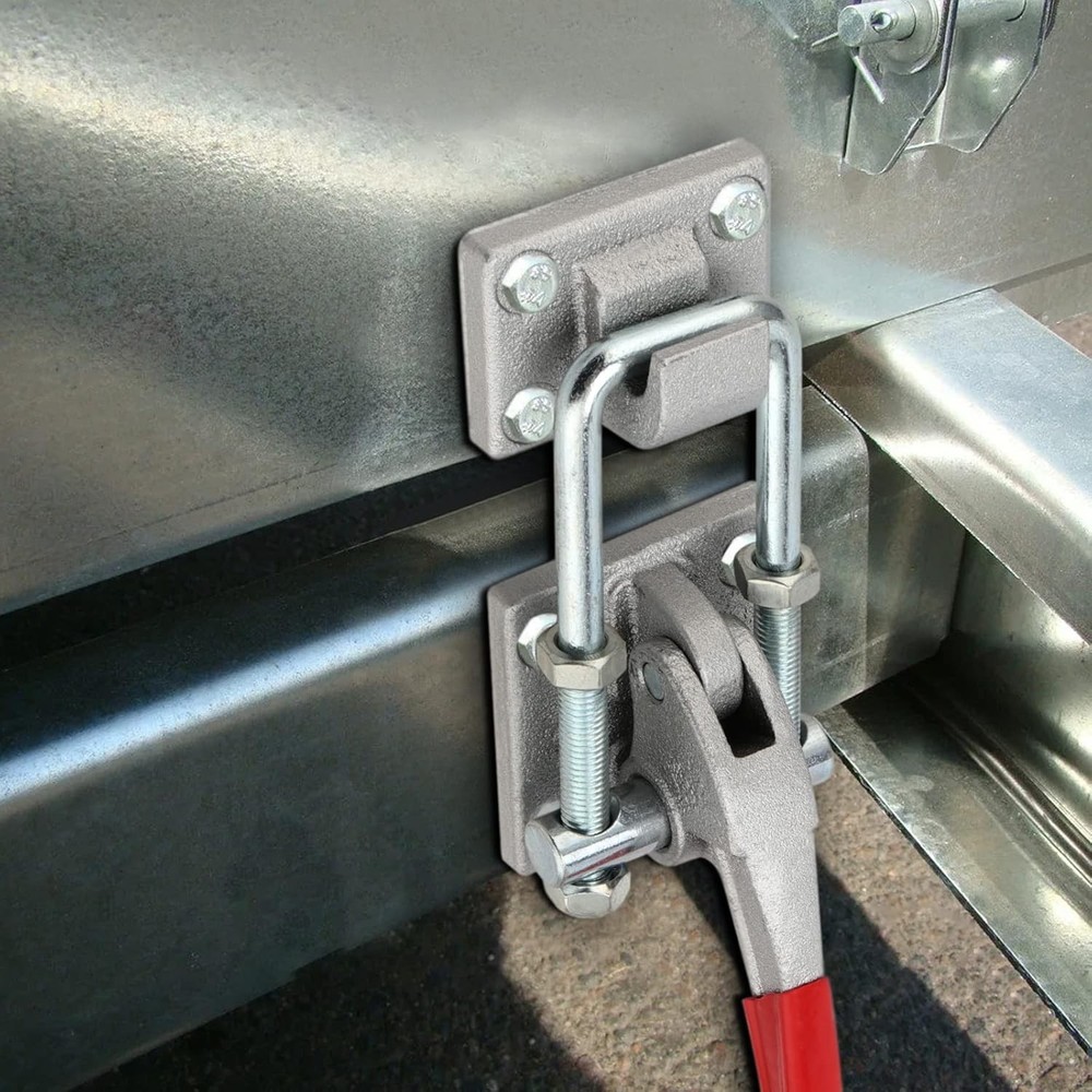 KEILEOHO 2 Pack U-Hook Latch Clamp, Heavy Duty Adjustable Toggle Red, Silver