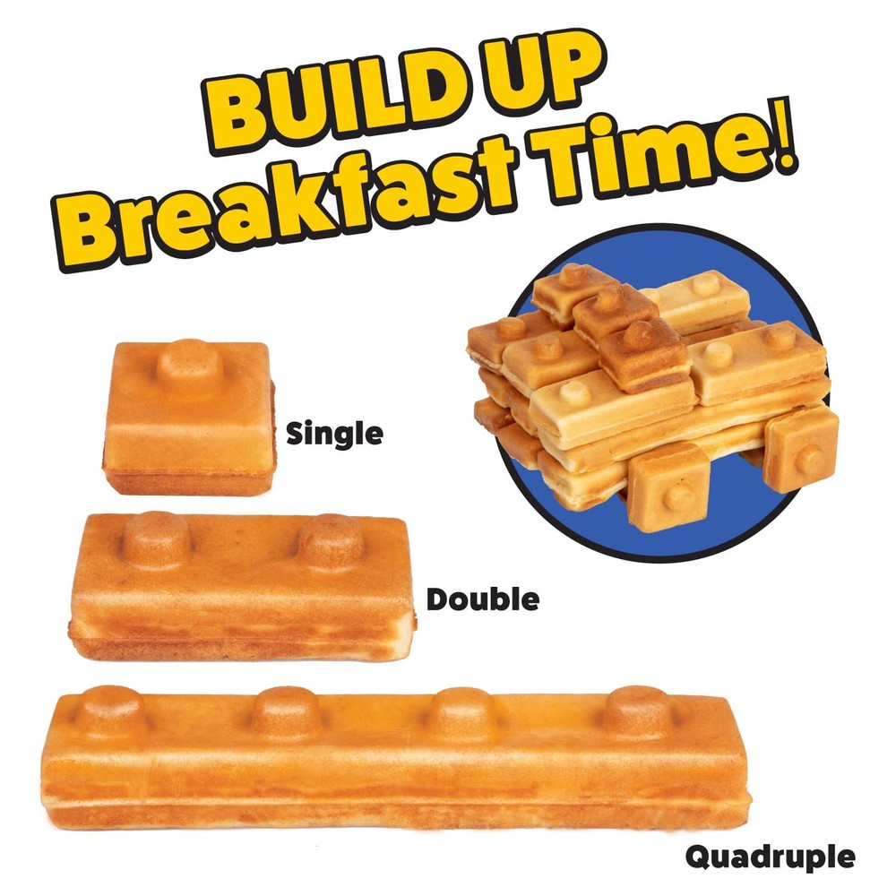 Building Brick Waffle Maker- Cook Fun Buildable Waffles or Pancakes- Make Hou...