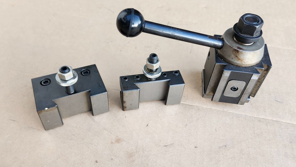 Yuasa Quick Change Tool Post Holder 740-100 & 2 Holders 10"-12"