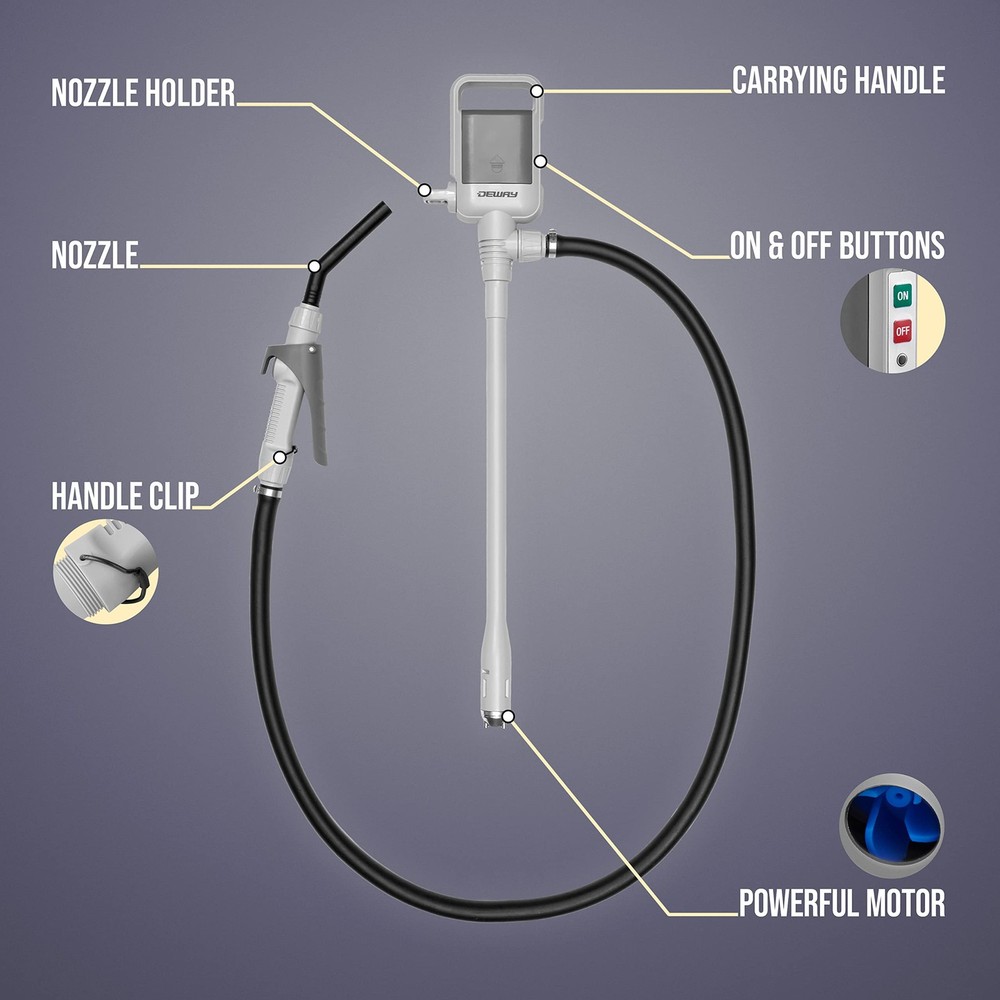 DEWAY Automatic Fuel Transfer Pump with Nozzle