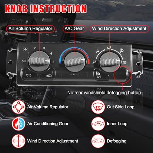 Front Climate Control Module Panel for GMC Sierra， for Chevy Silverado 599-266