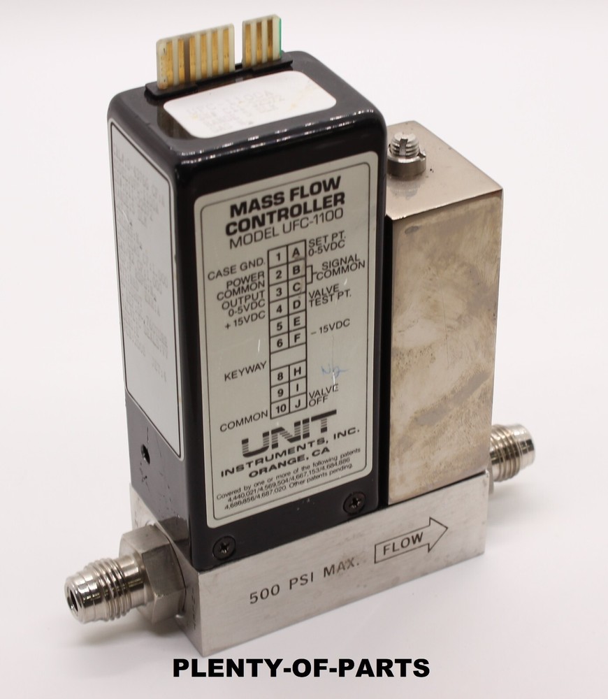 Unit Instruments Mass Flow Controller 1100 Series N2 500psi Max 50SCCM