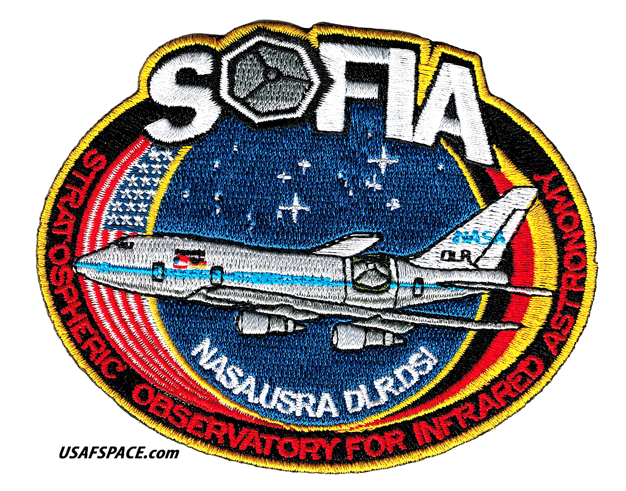 Authentic NASA SOFIA STRATOSPHERIC INFRARED ASTRONOMY DLR 4" USAF SPACE PATCH