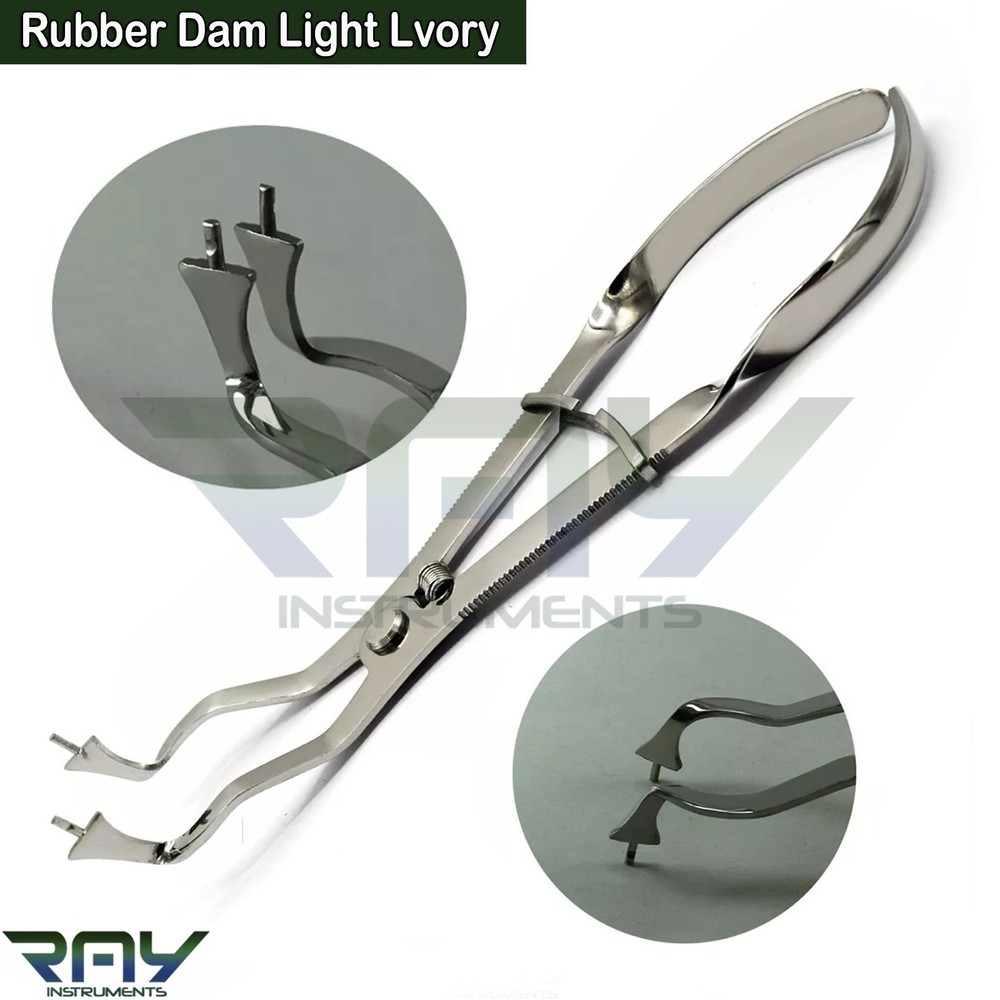 Dental Endodontic Rubber Dam Light Ivory Clamps Forceps Restorative Instruments