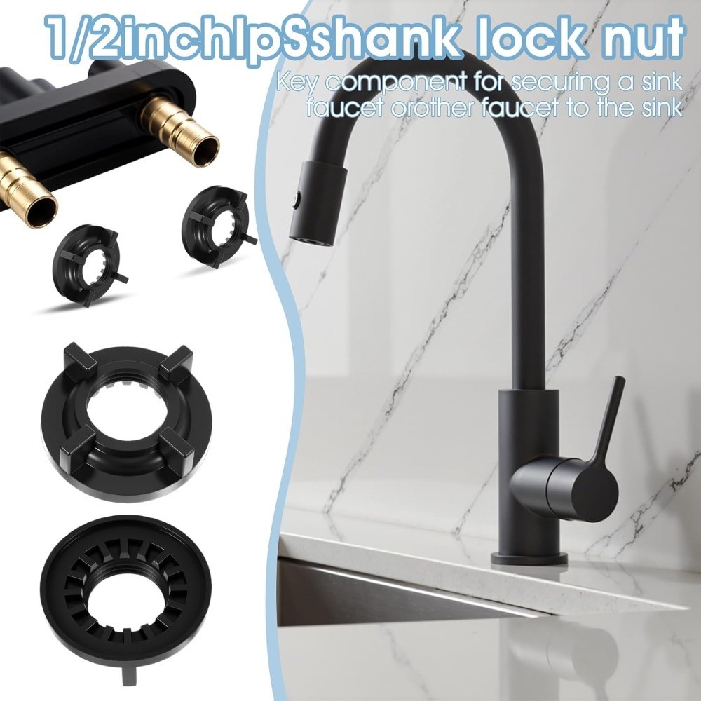 4-Pack Faucet Mounting Nuts Plastic Winged Lock Nuts Easy Install Kit for