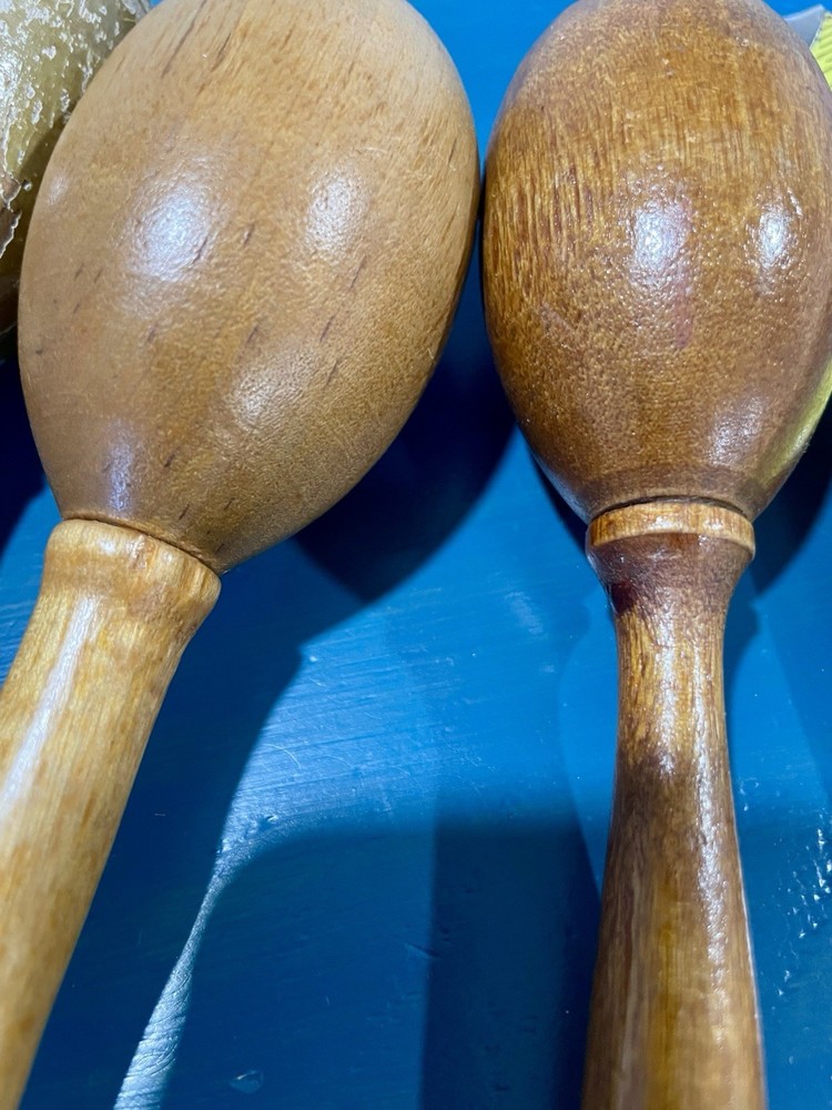 3 Vintage Wooden Sock Darners Egg Shape With Handle Each Different