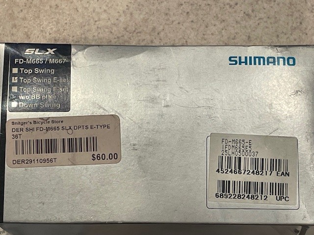 Shimano SLX FD-M665-E Front Derailleur Top Swing E-type Mount