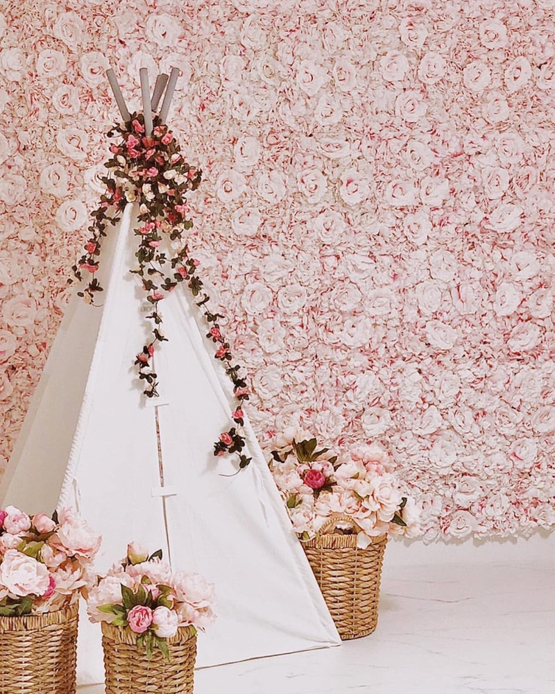 Gradient White & Pink Flower Panels - 6 Pack for Events & Weddings