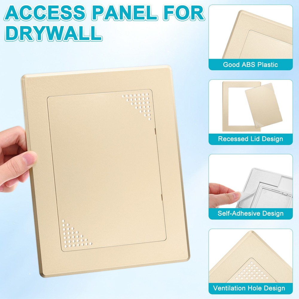 1-Pack Access Panel for Drywall, 7x5" Plastic [Gold Tone, Ventilated Rectangle]