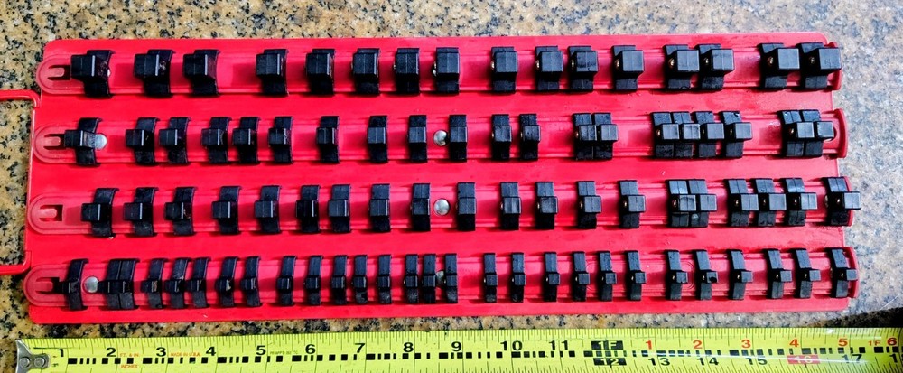 🗽SOCKET RAILS ORGANIZER WITH SOLID METAL BASE 1/4" 3/8" & 1/2" DRIVE