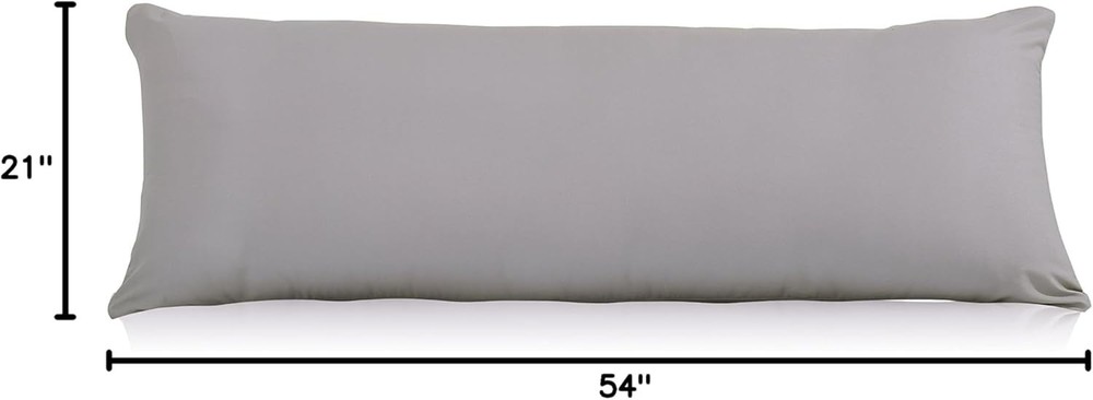 Classic Silver Grey Microfiber Pillow Cover 21"x54" - Zipper Closure for Ease