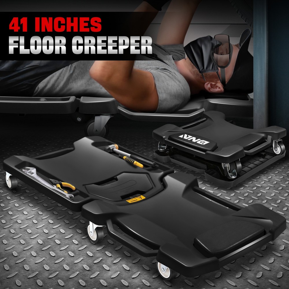 Foldable Low Profile Creeper for For Auto Mechanics Garage Stool Rolling Black