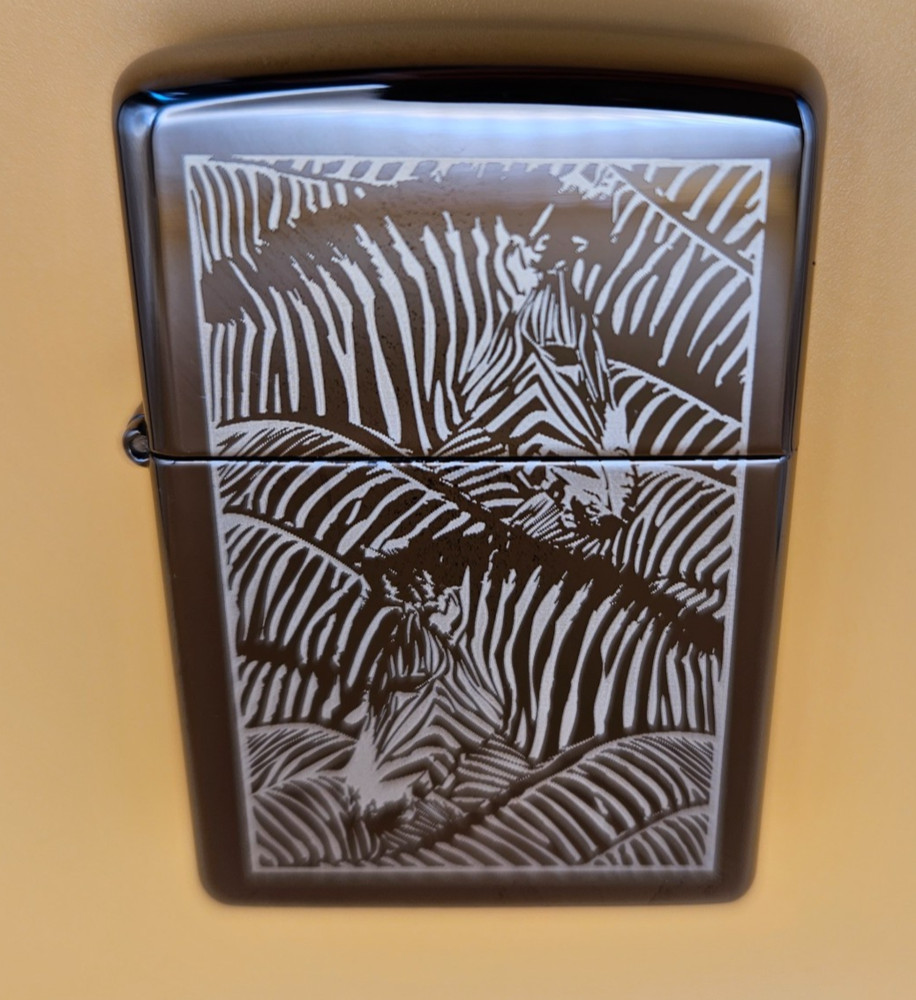 Zippo Lighter 2004 Choice Collection: Zebra Jamboree, New In Box, Sharp Looking!