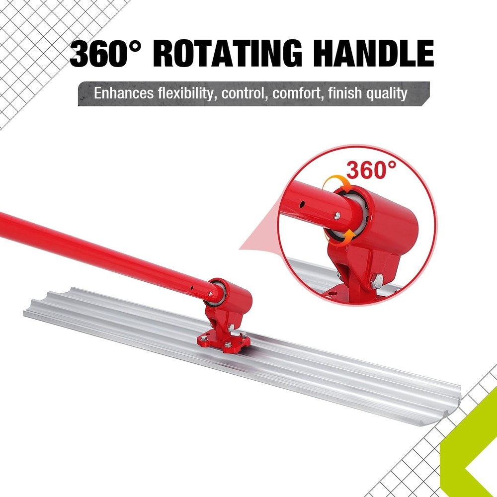 Bull Concrete Float 46"x8" Concrete Tool Trowel Float with 4 Handle Round End