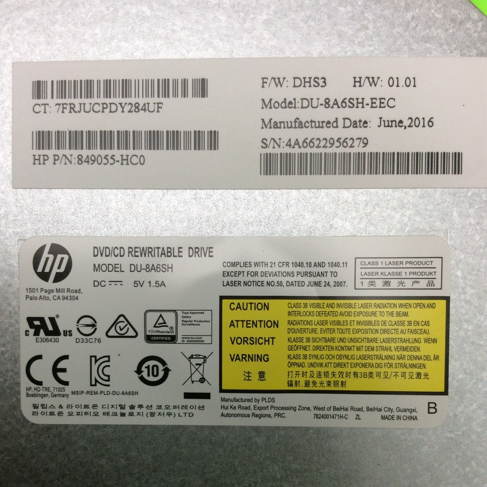 DU-8A6SH 849055-HC0 Optical Disc Drive