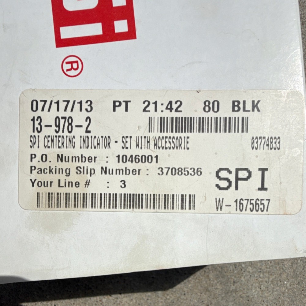 SPI Centering Indicator Set 13-978-2 with Accessories 0.0005" Precision