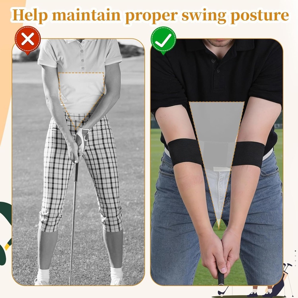 4 Pack Golf Swing Training Aid Swing Correcting Arm Band for Muscle Memory & Bod