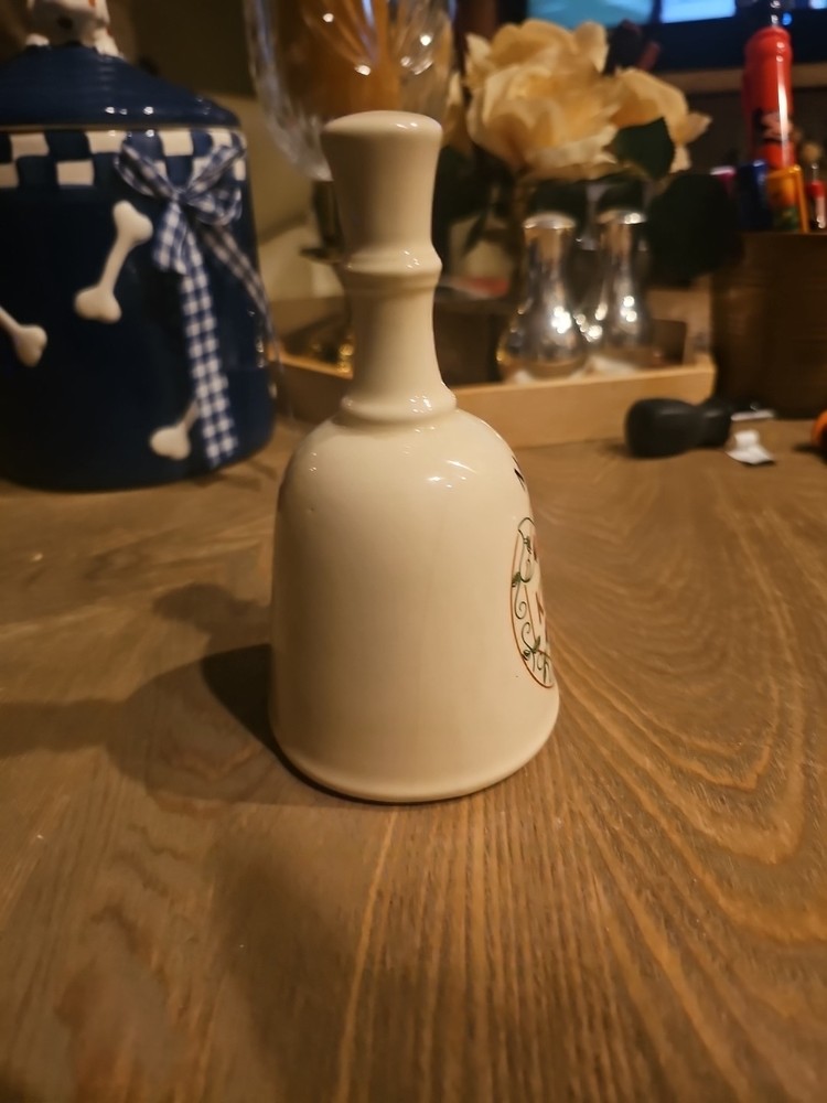 "MARY'S KITCHEN" CERAMIC BELL WITH FLOWERS FIGURINE