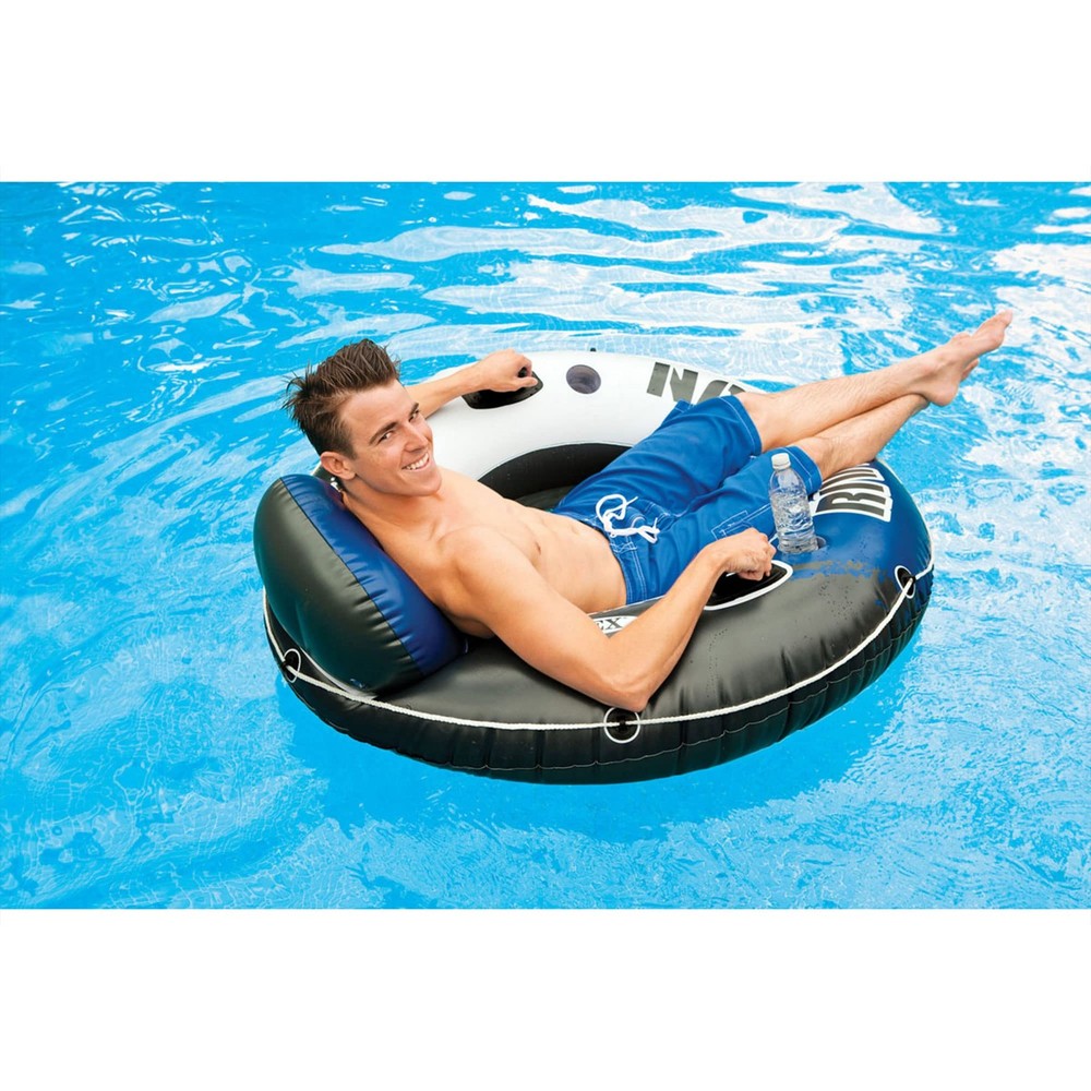 Intex Lounge Tube 2 Pack Blue Multitool Water Fun Inflatable Pool Float 53 Inch