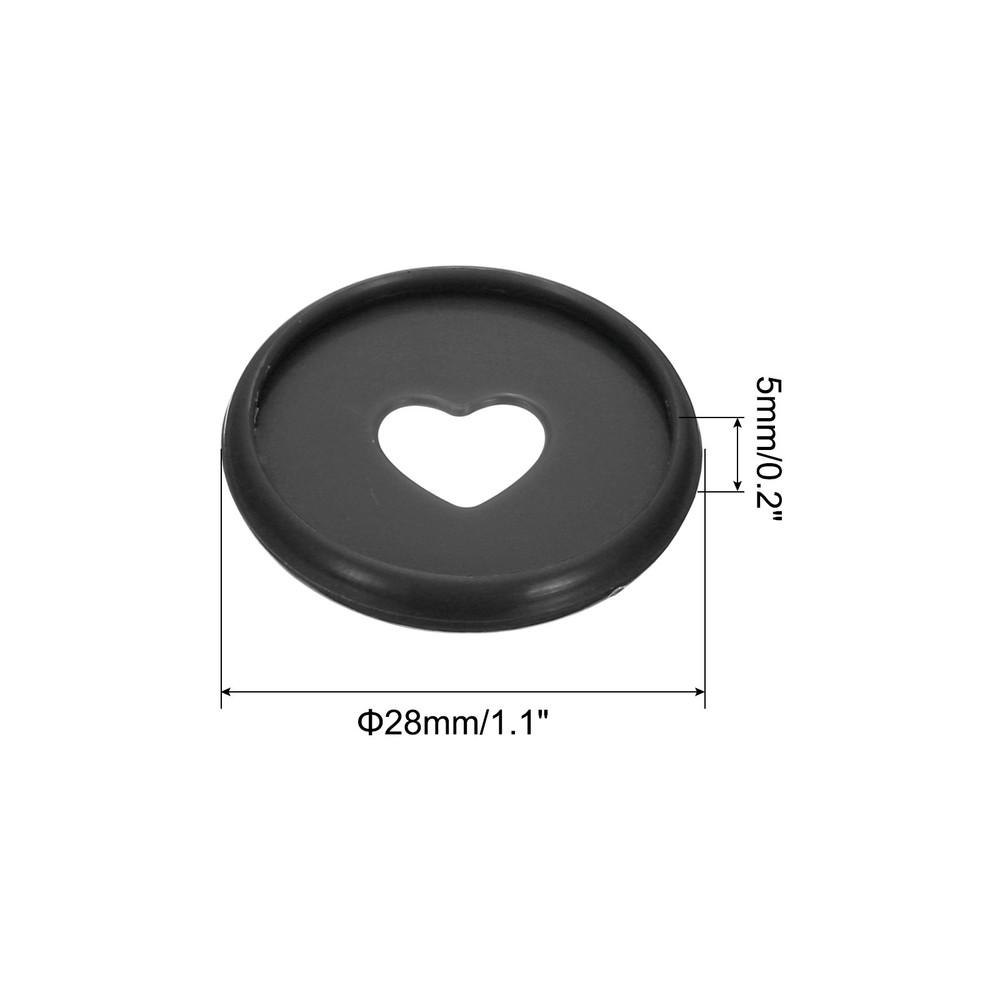 28mm Plastic Book Binding Discs, 11 Pack Expansion Discs Heart, Black