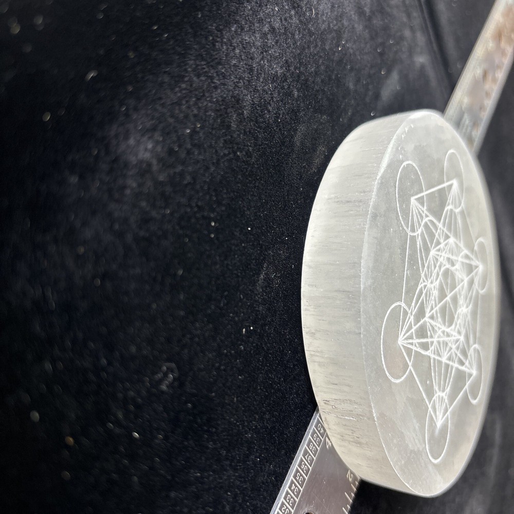 4” Selenite Charging Plate/ Grid Metatrons cube