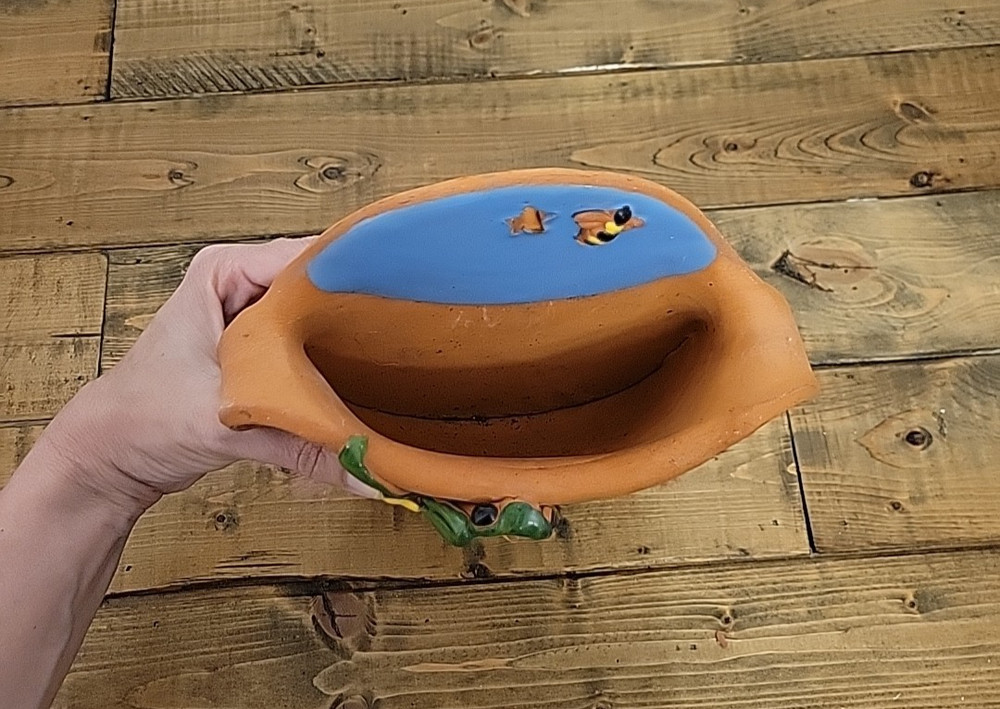 Hand Painted Floral Wall Mount Planter - Terracotta
