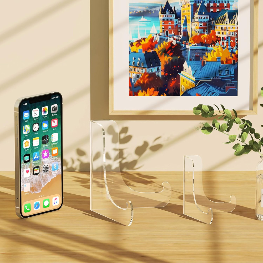 5 Pack Acrylic Display Stand, Plate Stand for Display, Clear Easel Stand, Dis...