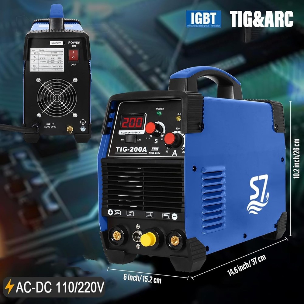& ARC Welder, Gas with Argon Stick Welding, Dual Function DC Inverter Welder ...