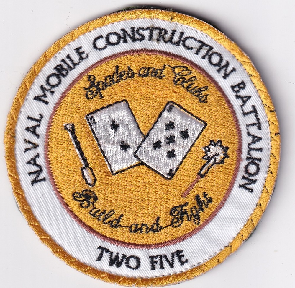 Seabees Naval Mobile Construction Battalion 25 patch Afghanistan made US Navy