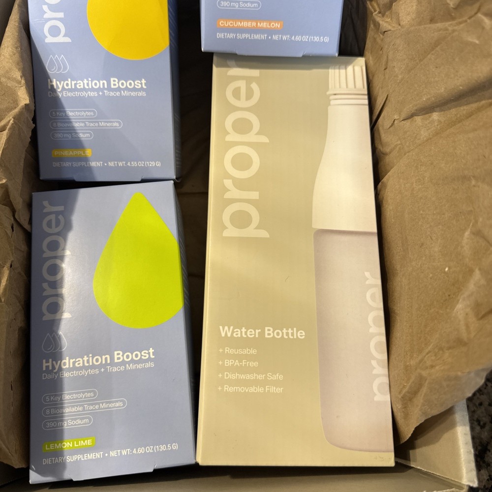 Proper Hydration Bundle Boost Stick 60 Packs,Electrolytes+Trace Minerals/bottle