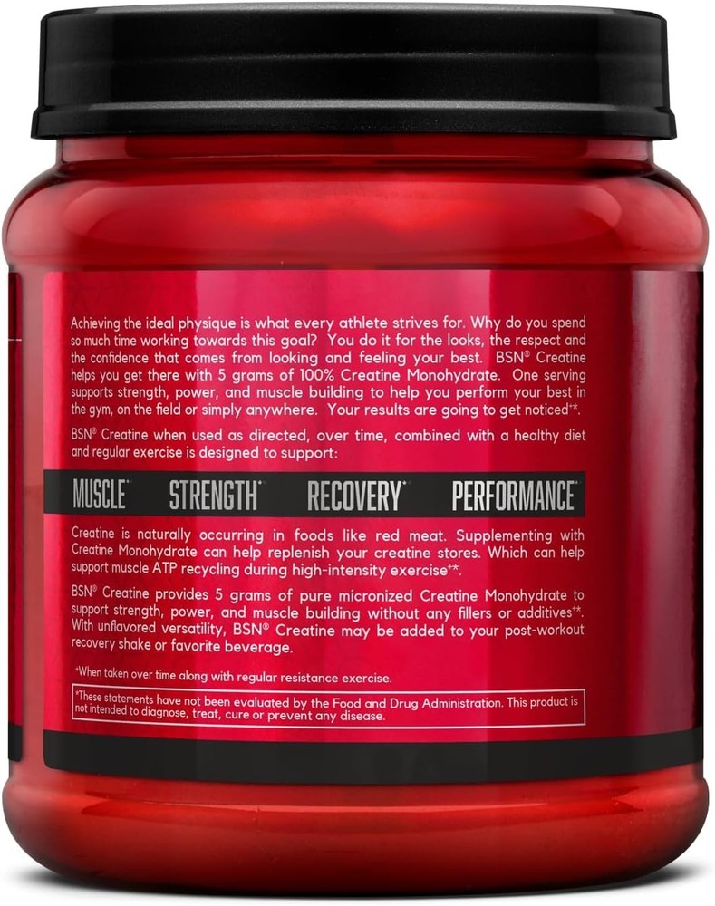 BSN Micronized Creatine Monohydrate Powder, Unflavored Creatine Powder,