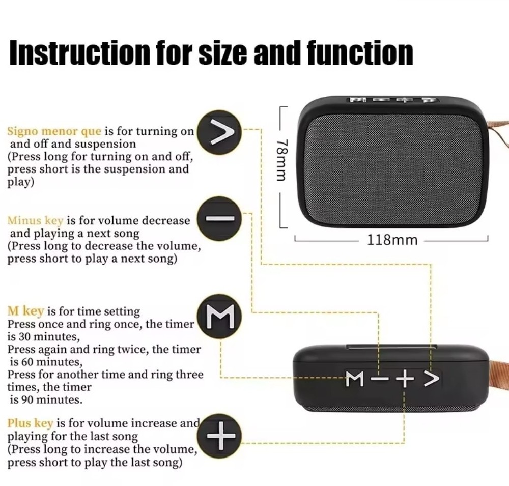 Smart Speaker Bluetooth USB Multi-Function Button Noise Reduction otro Multi-Co…
