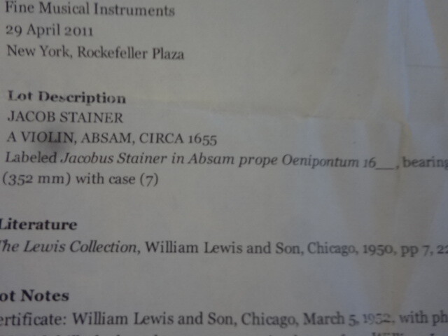 JACOB STAINER VIOLIN