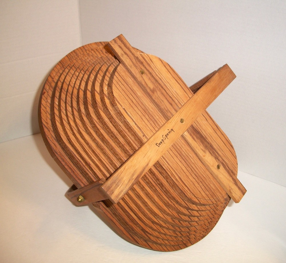 Deep Spring Studio Signed Basket Collapsible Wood Trivet/Fruit
