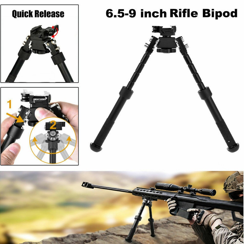 6.5-9'' inch Bipod Adjustable Pivoting Mount Tilting with Quick Release Adapter